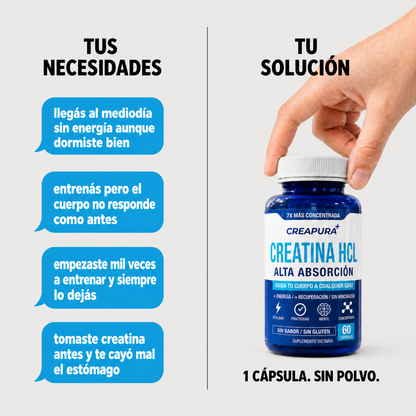 Creatina HCl en Cápsulas | Sin Sabor – CREAPURA